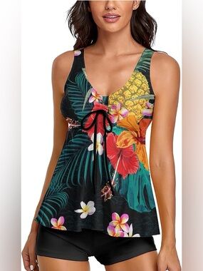 Omichic Modest Tankini Swimsuits for Women Two Piece Bathing Suit